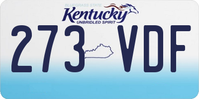 KY license plate 273VDF