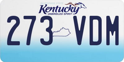 KY license plate 273VDM
