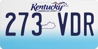 KY license plate 273VDR