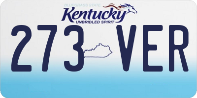 KY license plate 273VER