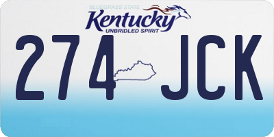 KY license plate 274JCK