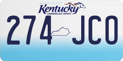 KY license plate 274JCO