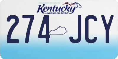 KY license plate 274JCY