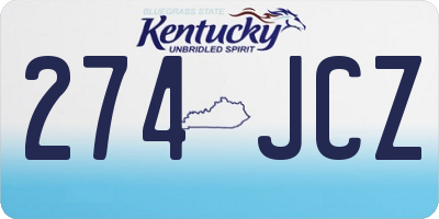 KY license plate 274JCZ