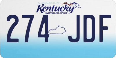 KY license plate 274JDF
