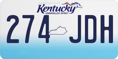 KY license plate 274JDH