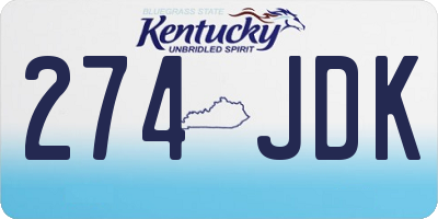 KY license plate 274JDK