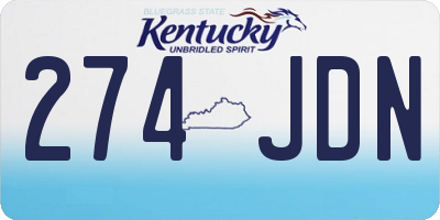 KY license plate 274JDN