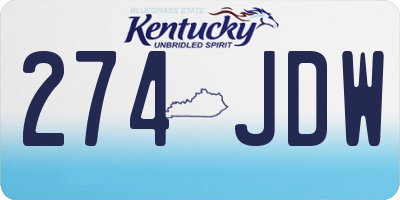 KY license plate 274JDW