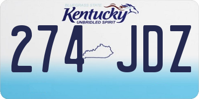 KY license plate 274JDZ