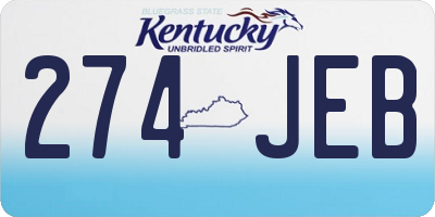 KY license plate 274JEB