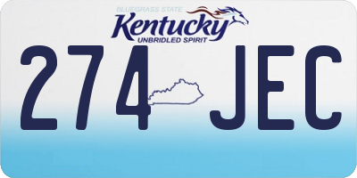 KY license plate 274JEC