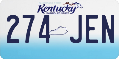 KY license plate 274JEN