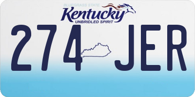 KY license plate 274JER