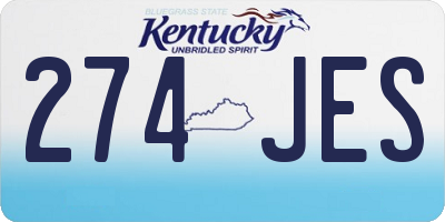 KY license plate 274JES