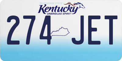 KY license plate 274JET
