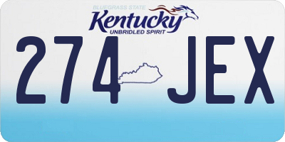 KY license plate 274JEX