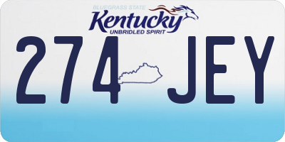 KY license plate 274JEY