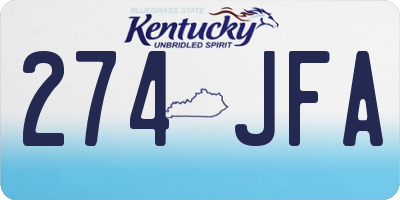 KY license plate 274JFA