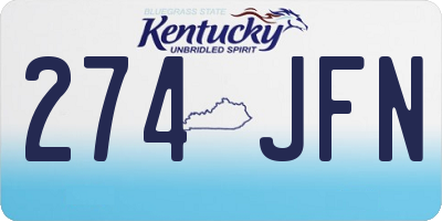KY license plate 274JFN