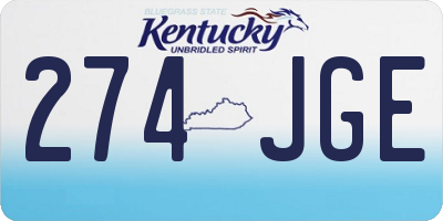 KY license plate 274JGE