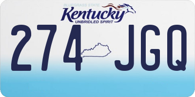 KY license plate 274JGQ