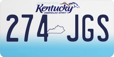KY license plate 274JGS