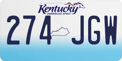 KY license plate 274JGW