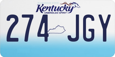 KY license plate 274JGY
