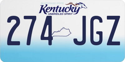 KY license plate 274JGZ