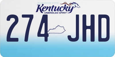 KY license plate 274JHD