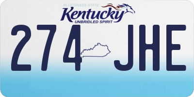 KY license plate 274JHE