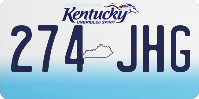 KY license plate 274JHG