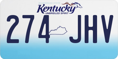 KY license plate 274JHV