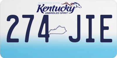 KY license plate 274JIE