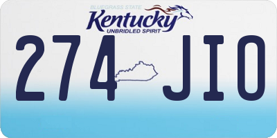 KY license plate 274JIO