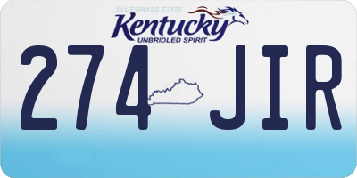 KY license plate 274JIR