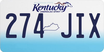 KY license plate 274JIX