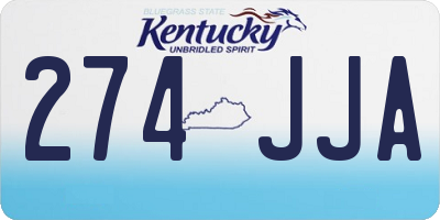 KY license plate 274JJA