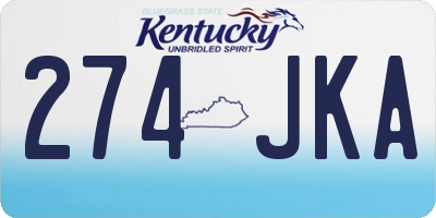 KY license plate 274JKA