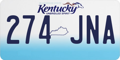 KY license plate 274JNA
