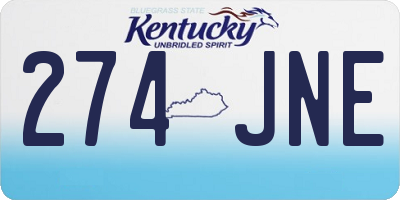 KY license plate 274JNE