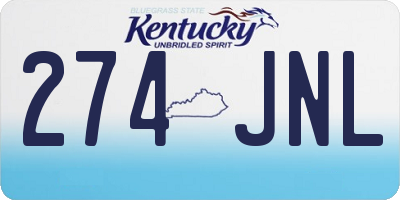 KY license plate 274JNL