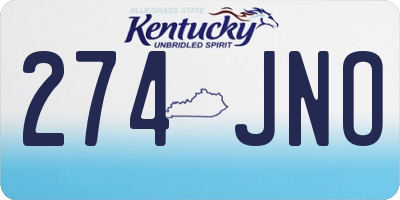 KY license plate 274JNO