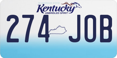 KY license plate 274JOB