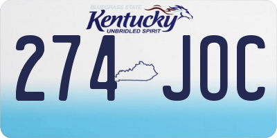 KY license plate 274JOC