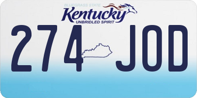 KY license plate 274JOD