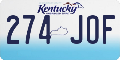 KY license plate 274JOF