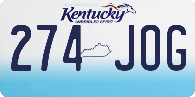 KY license plate 274JOG