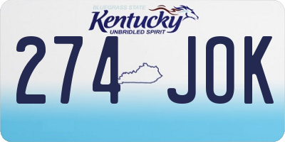 KY license plate 274JOK